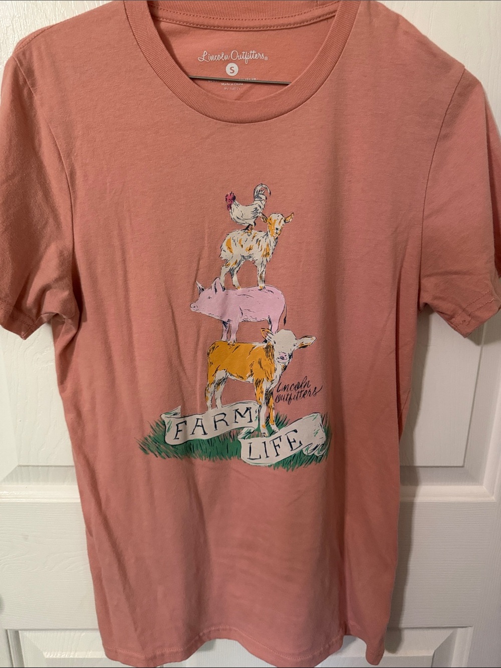 Women's Farm Life Graphic Tee - Lincoln Outfitters - Dusty Pink